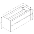 Kame Exclusive LOFT Skapītis zem virsmas 120cm, BUC/12-3DR/D15-LFT