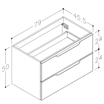 Kame Exclusive AMBER Skapītis zem virsmas 79cm, BUC/8-3DR/D02-AMB