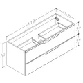 Kame Exclusive AMBER Skapītis zem izlietnes 120cm, BU/12-3DR/D02-BL-AMB