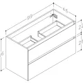Kame Exclusive LOFT Skapītis zem izlietnes 100cm, BU/10-3DR/D18-LFT