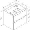 Kame Exclusive LOFT Skapītis zem izlietnes 60cm, BU/6-3DR/D06-LFT