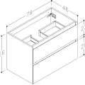 Kame Exclusive LOFT Skapītis zem izlietnes 80cm, BU/8-3DR/D15-LFT