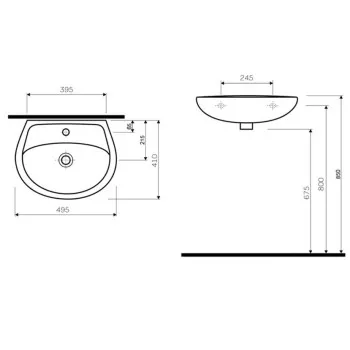 Vannas Istabas Izlietne KOLO IDOL 500 mm M11150