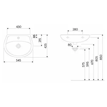 Vannas Istabas Izlietne KOLO IDOL 550 mm M11155