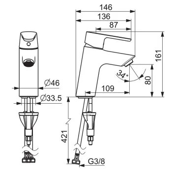 ORAS OPTIMA Izlietnes jaucējkrāns 2610AF