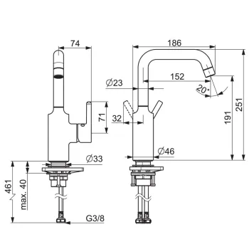 ORAS OPTIMA Izlietnes jaucējkrāns  2611AF