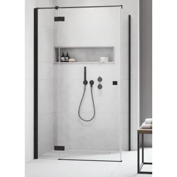 Radaway Dušas stūris kvadrātveida Essenza New Black KDJ+S1 90x90 L