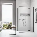 Radaway Dušas stūris kvadrātveida Essenza New Black KDJ+S1 100x100 L