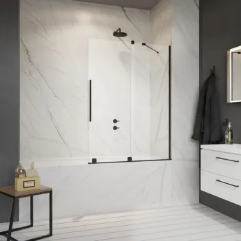 Radaway vannas sieniņa ar bīdāmām durvīm Furo Black II PND R 100 cm