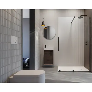 Radaway Dušas siena ar bīdāmām durvīm FURO 90x200 cm, melns L