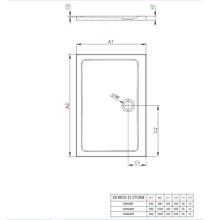 Radaway Душевой поддон прямоуголный DOROS D 100x80cm, белый камень Radaway Душевой поддон прямоуголный DOROS D 100x80cm, белый камень