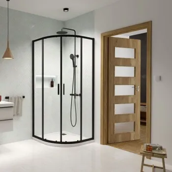 Radaway Pusapaļa dušas kabīne Premium Pro Black PDD 100x100 cm