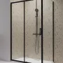 Radaway Dušas stūris taisnstūra Premium PRO Black KDJ+S 100Lx80 cm