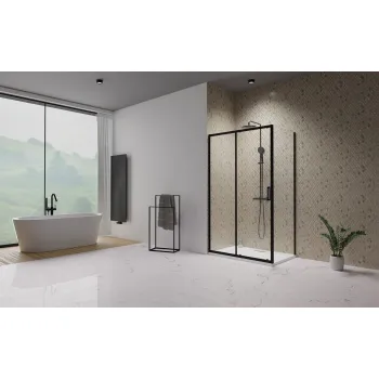 Radaway Dušas kabīne taisnstūra Premium PRO Black KDJ+S 100Lx80 cm