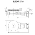 Radaway Dušas sifons D90 R400 Slim
