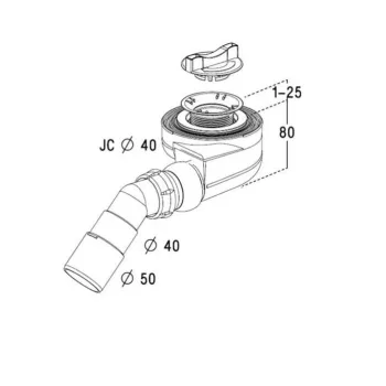 Radaway Dušas sifons D50 Giaros dušas paliktņiem, 5SL1