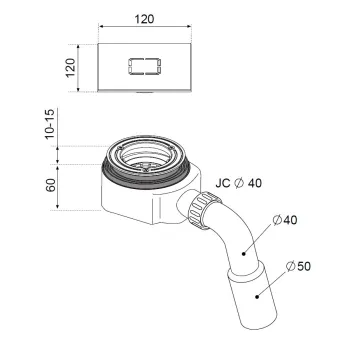 Radaway Dušas sifons D90 R399