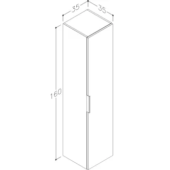 RB GRAND Vannas istabas augstais skapis 160x35cm, 21301212 RB GRAND Vannas istabas augstais skapis 160x35cm, 21301212