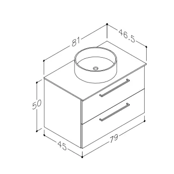 Raguvos Baldai Vannas istabas skapītis ar izlietni JOY 81cm, 1251342132