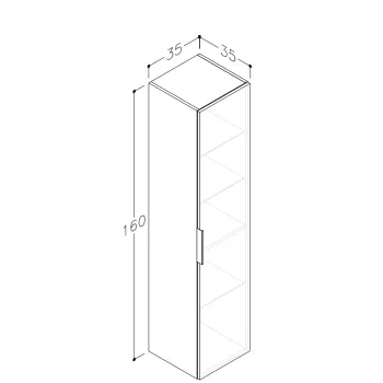 RB MONO Vannas istabas augstais skapis, balts matēts RB MONO Vannas istabas augstais skapis, balts matēts