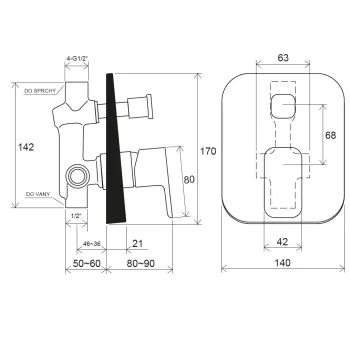 RAVAK 10° FREE TD F 061.00 Zemapmetuma vannas jaucējkrāns, X070134