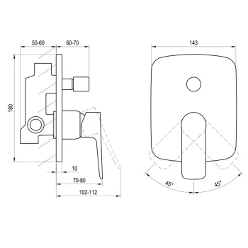 RAVAK Classic CL 061.00 Zemapmetuma vannas jaucējkrāns, X070086