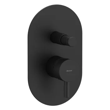 RAVAK ESPIRIT Iebūvējamais vannas/dušas jaucējkrāns ES 061.20BLM O2, melns matēts