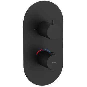 Ravak Espirit Termostata vannas/dušas jaucējkrāna virsapmetuma daĮa ES 063.20BLM.O2RB07C, melns matēts