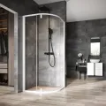 RAVAK NEXTY Pusapaļā dušas kabīne NSKK3 90x90cm, balts/balts