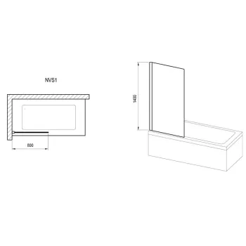 RAVAK Nexty Vannu sieniņa NVS1-80, balts 7O840100Z1