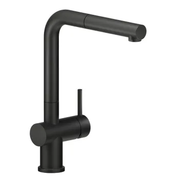 Reginox CEDAR Virtuves jaucējkrāns ar izvelkamu izteku, melns matēts