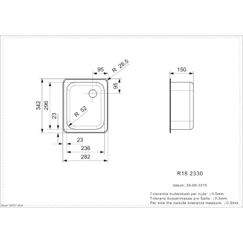 Reginox Virtuves izlietne R18 2330 OSK 34.2x28.2 cm, R00380