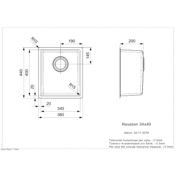 Reginox Virtuves izlietne Houston 38x44 cm (34x40), R32862