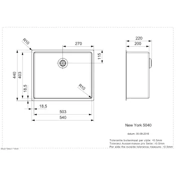 Reginox Virtuves izlietne New York Comfort 54x44 cm (50x40), R27646