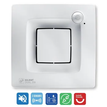 S&P Ventilators SILENT DUAL 200, ar kustības un mitruma sensoru