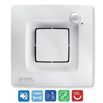 S&P Ventilators SILENT DUAL 300, ar kustības un mitruma sensoru