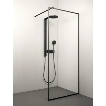 Stikla Serviss Dušas siena KAIRA BLACK Deep1 1000mm