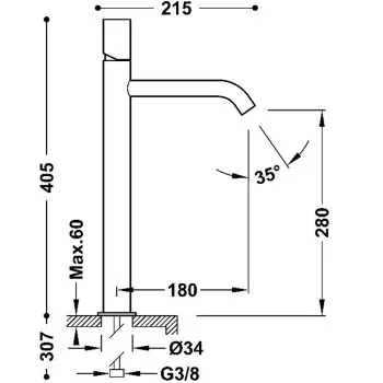 STUDY Exclusive TRES Izlietnes jaucējkrāns, 26130801AC