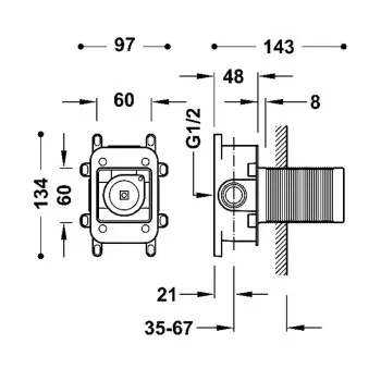 TRES Rapid-Box Zemapmetuma dušas jaucējkrāna darba daļa, 20827810