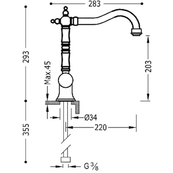 CLASIC-TRES Virtuves jaucējkrāns, 24234101AC