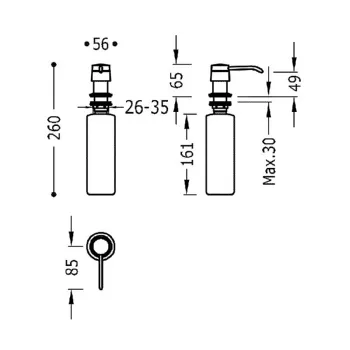TRES Dozators, hroms 13474110 OUTLET