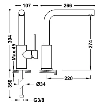MAX-TRES Virtuves izlietnes jaucējkrāns, balts 06243601BM