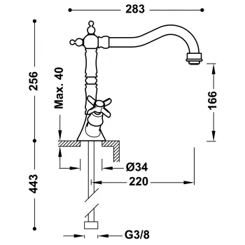 CLASIC-TRES Virtuves jaucējkrāns, 24234201AC