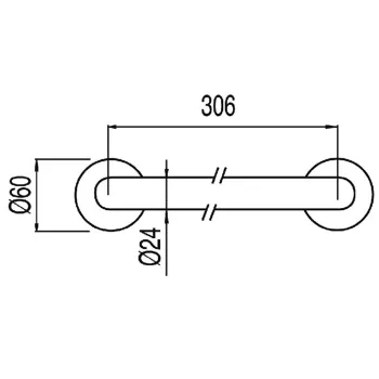 TRES Atbalsta rokturis 306mm, 134184AC