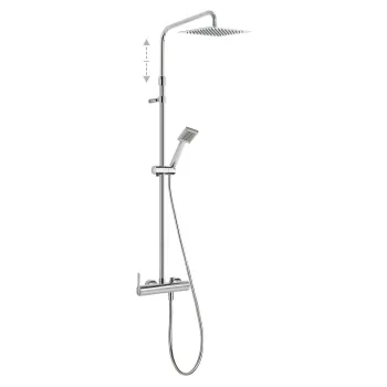 Dušas sistēma LEX TRES ar stacionāro un rokas dušu, hroms 08119701