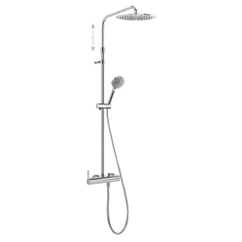 Dušas sistēma LEX TRES ar stacionāro un rokas dušu, hroms 08119702