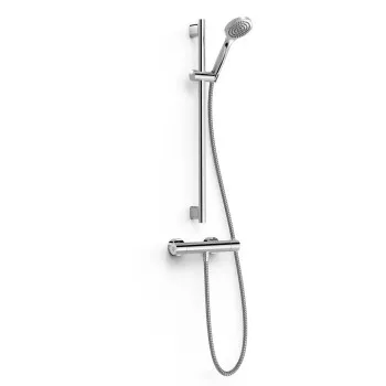 BASE-TRES PLUS Dušas termostata jaucējkrāns ar dušas komplektu, hroms 21619601