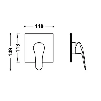 BASE-TRES PLUS Zemapmetuma dušas jaucējkrāna dekoratīvā daļa, hroms 21627810