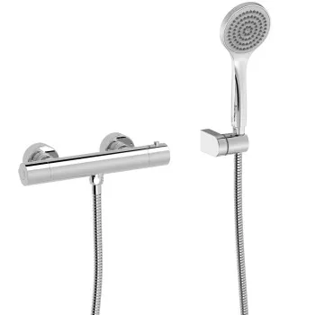 BASE-TRES PLUS Dušas termostata jaucējkrāns ar dušas komplektu, hroms 21616409
