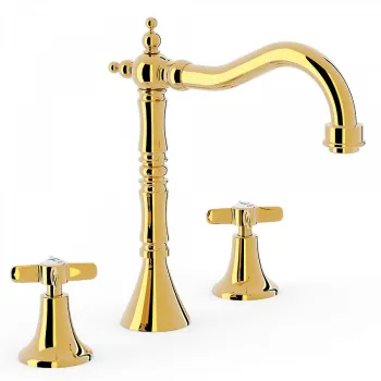 TRES Clasic 3-daļīgs Izlietnes jaucējkrāns, zelts 24210501OR